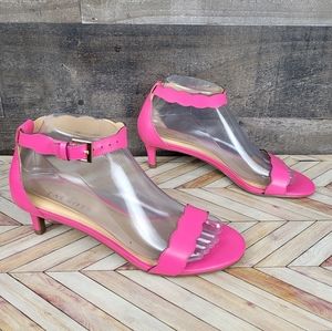 Talbots Pink Scallop Ankle Strap Heel Dress Up Sandals